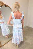 Garden Party Smocked Dress Blue