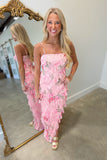 Coral Garden Ruffled Dress