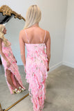 Coral Garden Ruffled Dress