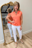 Renuar Sleeveless Blouse Coral