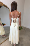 Lemon Luxe Linen Slit Dress