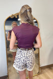 RD Style Yvette Funnel Neck Scuba Top Maroon