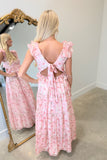 Unforgettable Cascading Ruffle Floral Maxi Dress