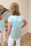 Golden Toast Satin Top Mint