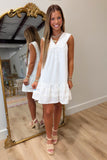 Summer Fun Swiss Dot Dress White