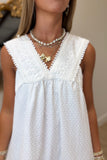 Summer Fun Swiss Dot Dress White