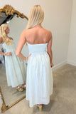 Spearmint Stripe Tube Maxi Dress