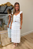 Shine On Lace Skirt Set White