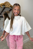 Spring Fest Short Sleeve Sweater Cream RESTOCK