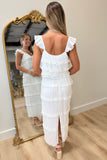 Shine On Lace Skirt Set White