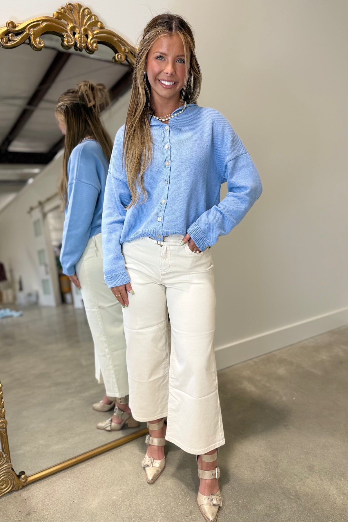 Cardigan Craze Sweater Blue