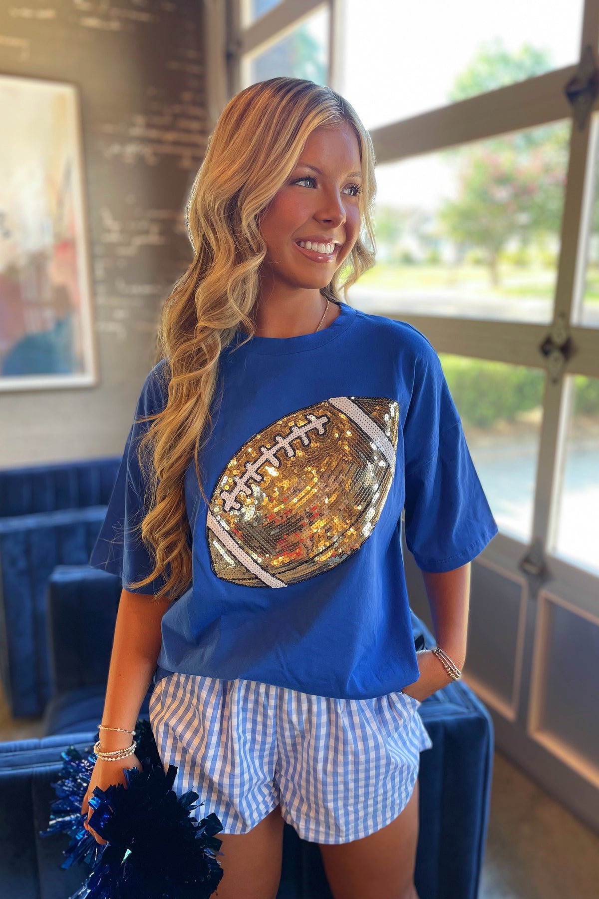 Go Team Giant Football Tee Royal