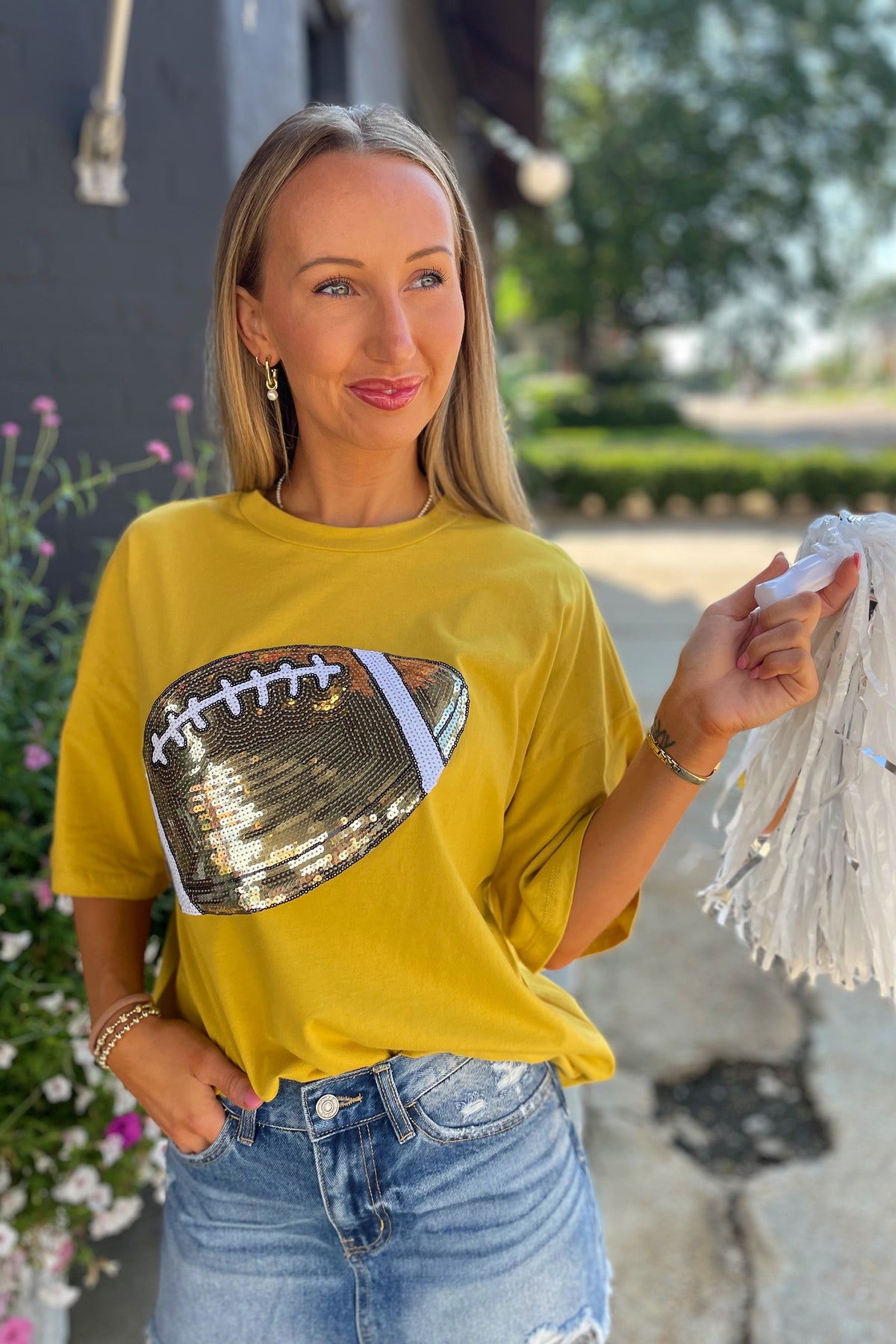 Go Team Giant Football Tee Gold