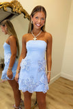 Elsa Iced Blue Floral Dress