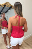 Ocean Drive Red Halter Top
