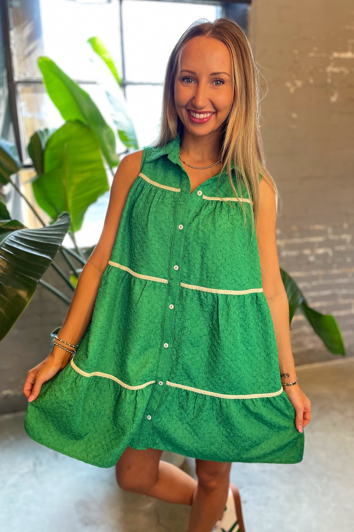 Summer Swing Dress Green