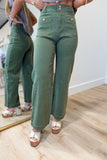 Figure Flattery Button Pants Olive