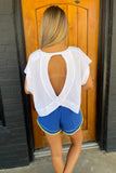 Gym Time Open Back Top White