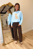 Doodle Effect Sweater Blue