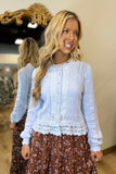 Girly Girl Lace & Bows Cardigan Blue