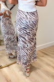 Reece Zebra Midi Skirt Brown