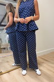 Dressed in Dots Denim Set Navy