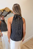 RD Style Lysell Polka Dot Halter Top Brown