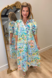 Umgee Vibrant Vacay Floral Midi Dress