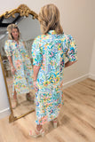 Umgee Vibrant Vacay Floral Midi Dress