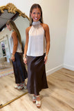 Love Story Satin Skirt Cocoa