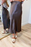 Love Story Satin Skirt Cocoa