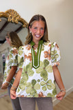 Fall Special Floral Blouse Olive