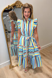 Storybook Tide Striped Midi Dress