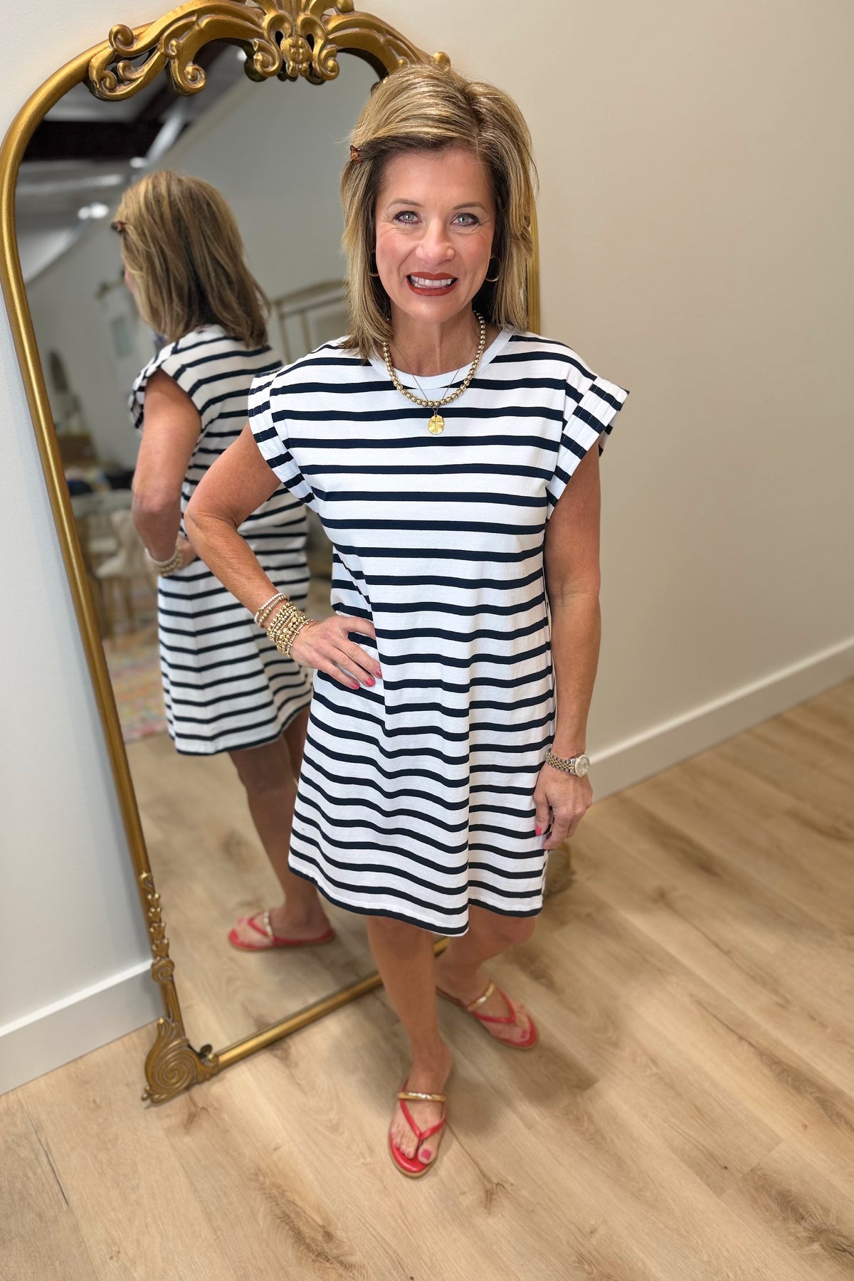 RD Style Kedzie Crew Neck Dress Navy