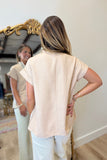 Great Trim Short Sleeve Top Beige