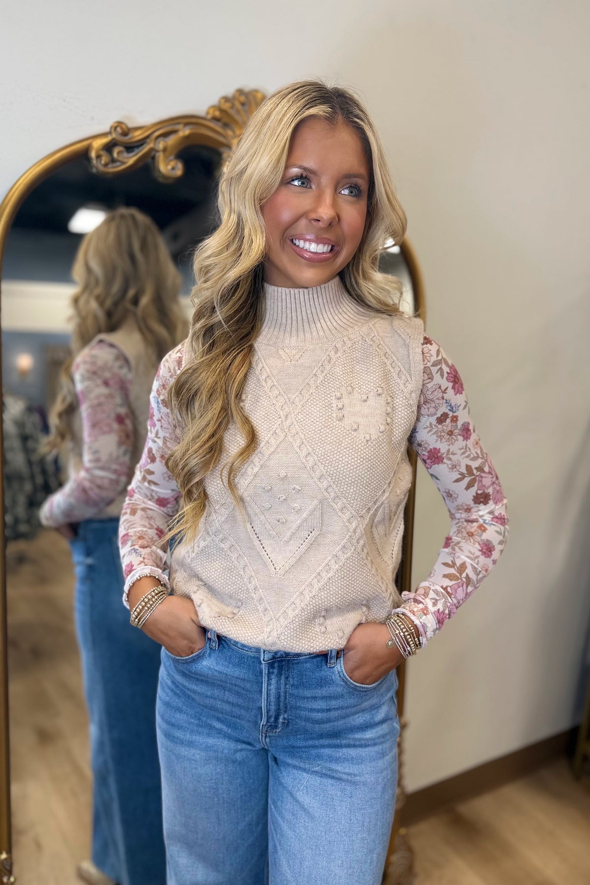 Mock Neck Season Sweater Vest