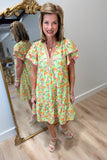 Umgee Secret Garden Dress Green
