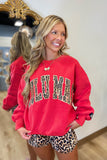 Lulu Mac Sweatshirt Red w Leopard Print