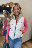 Perfect Floral Puffer Vest Mint