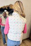 Perfect Floral Puffer Vest Mint