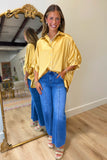 Arizona Satin Oversized Top Gold