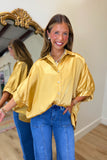 Arizona Satin Oversized Top Gold