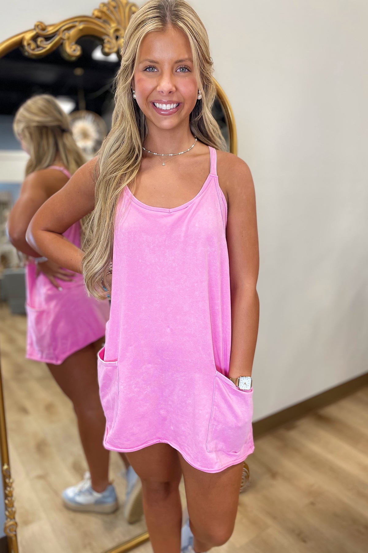 Cozumel Sporty Romper Dress Bubblegum