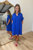Fright Night Lights Dress Blue