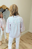 Palm Pink Stripe Blouse