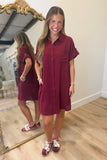 Fright Night Lights Dress Maroon
