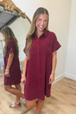 Fright Night Lights Dress Maroon