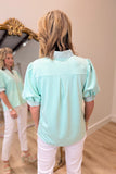 Sweet Social Striped Detail Top Mint