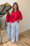 Game On 1/2 Zip Top Red