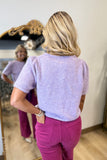 Perfect Puffed Knit Sweater Lavender